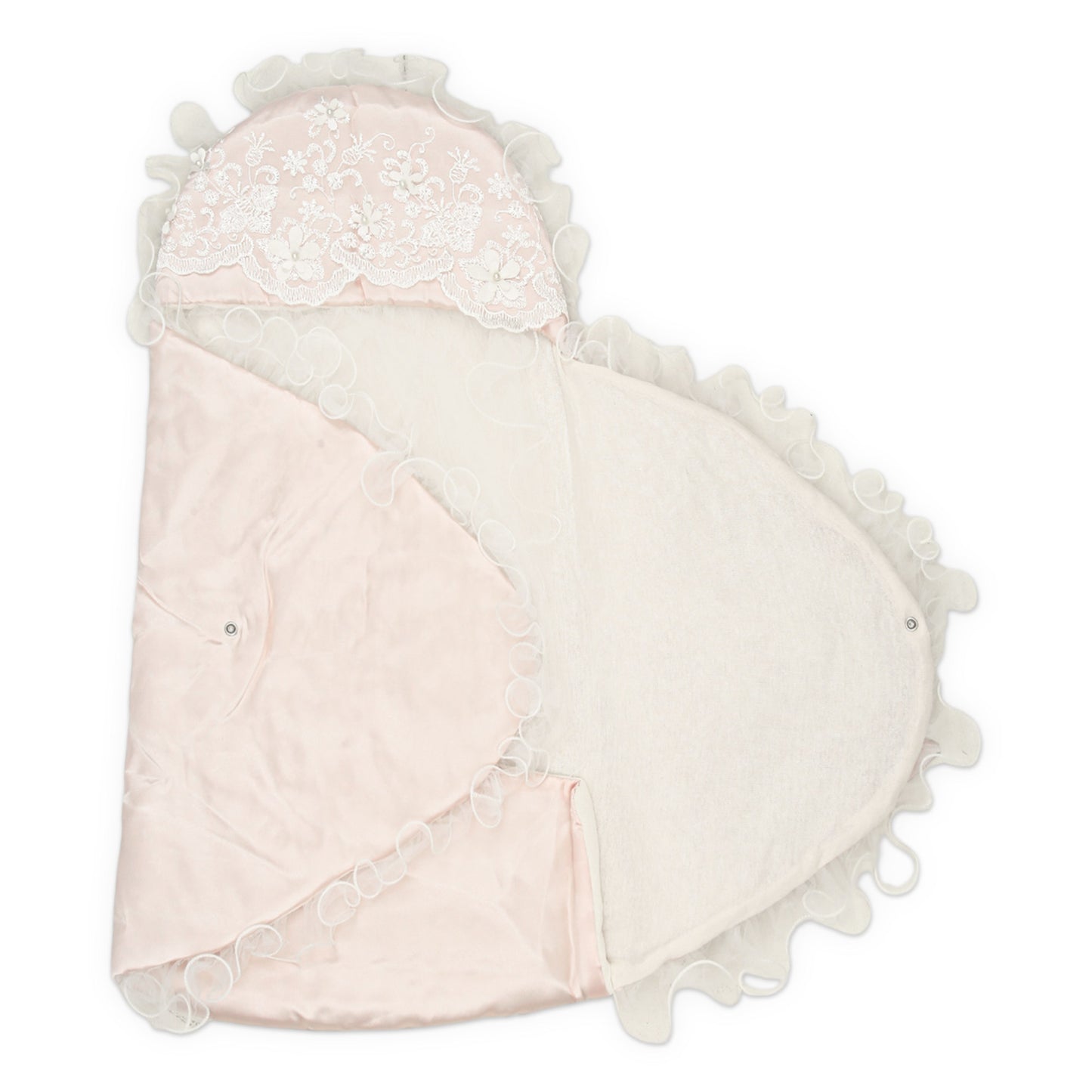 SOFT PINK LACE PADDED HOODED CARRY NEST
