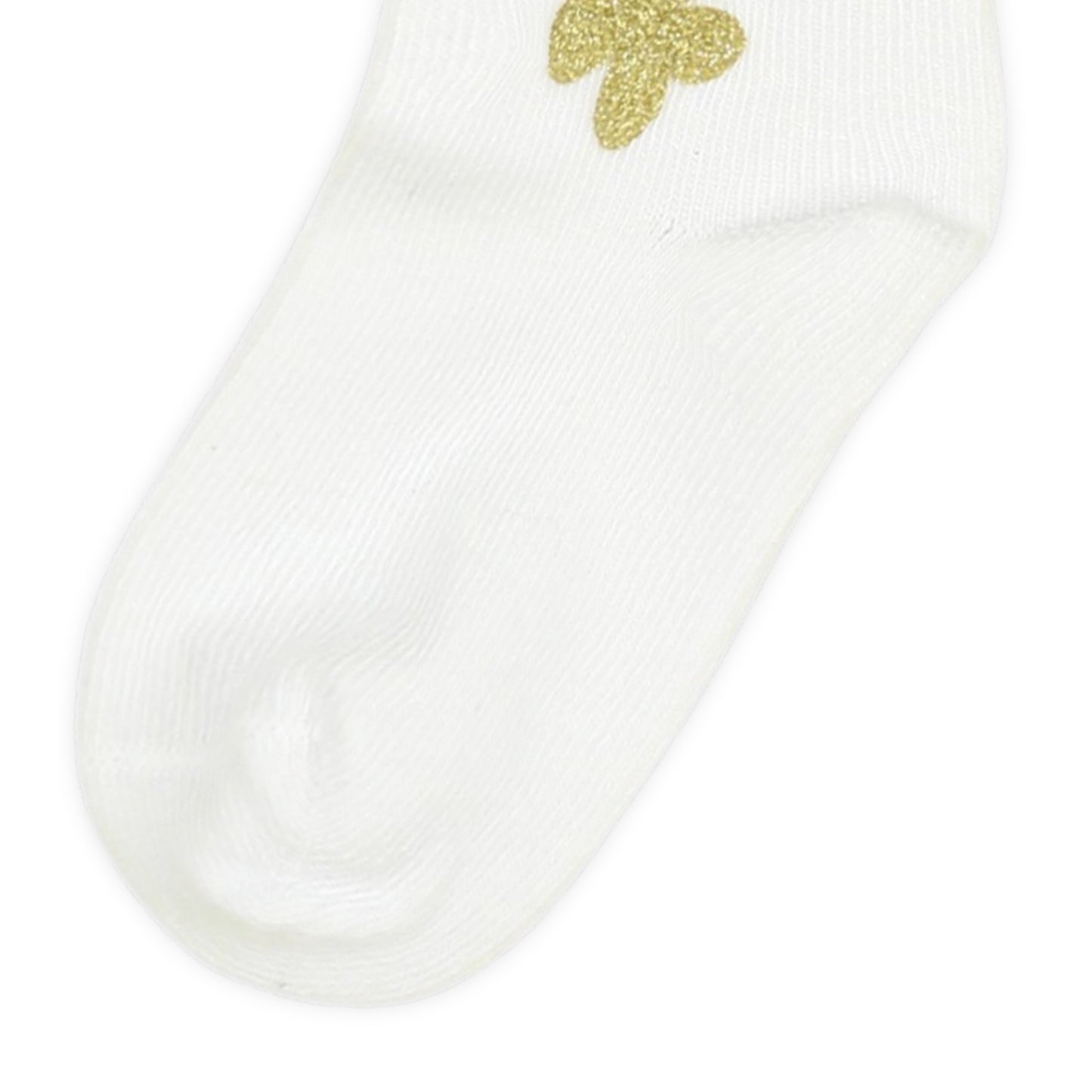 WHITE BUTTERFLY MOTIF GIRL SOCKS PK-2