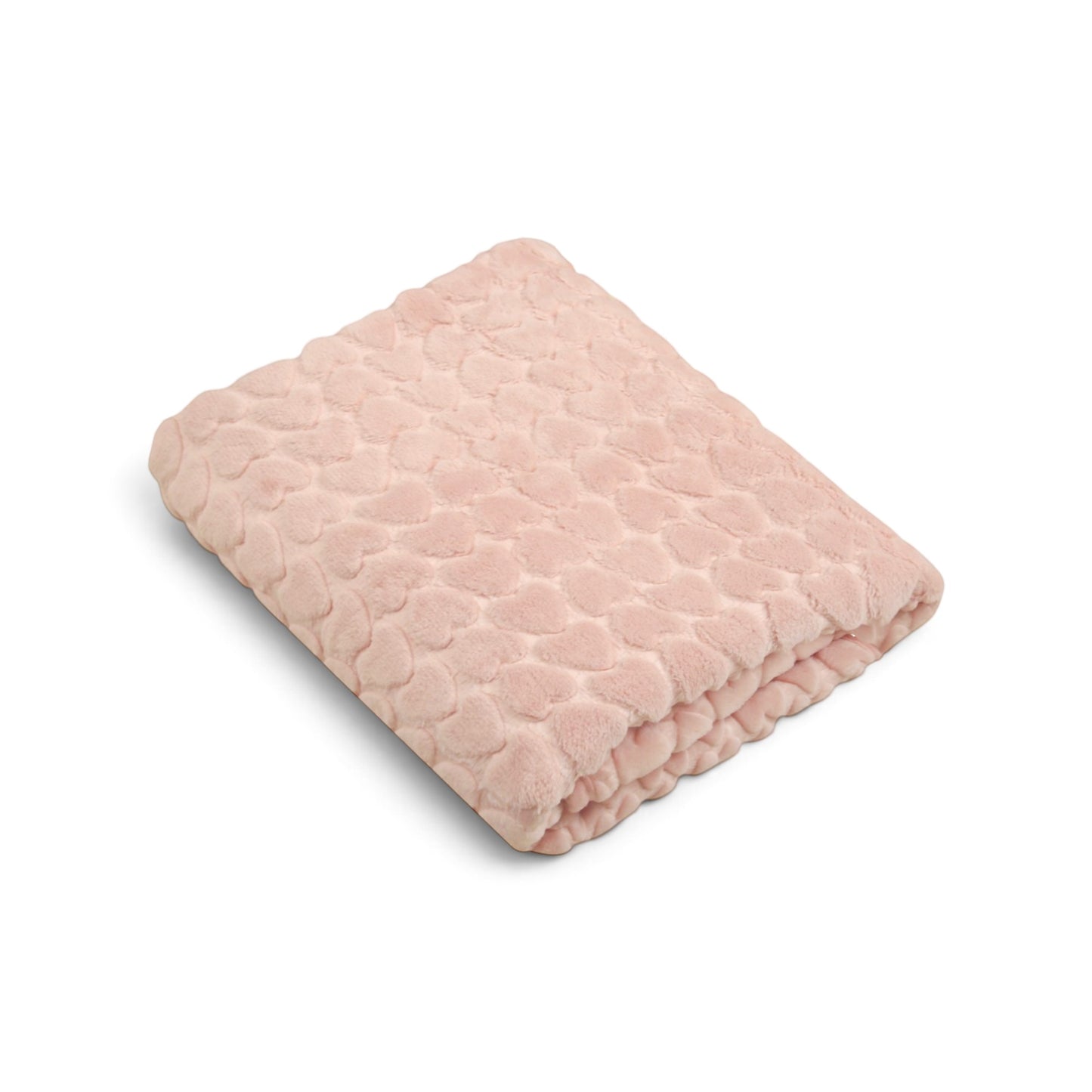 DUSTY PINK HEART EMBOSSED BLANKET