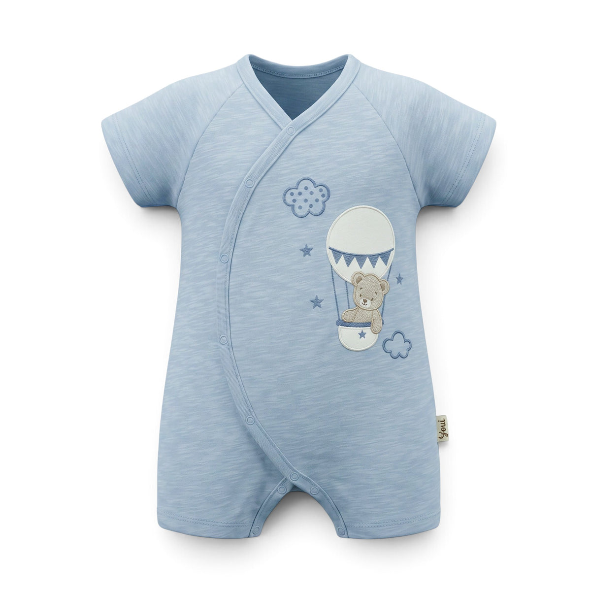 LIGHT BLUE "HOT AIR BALLOON BEAR" ROMPER