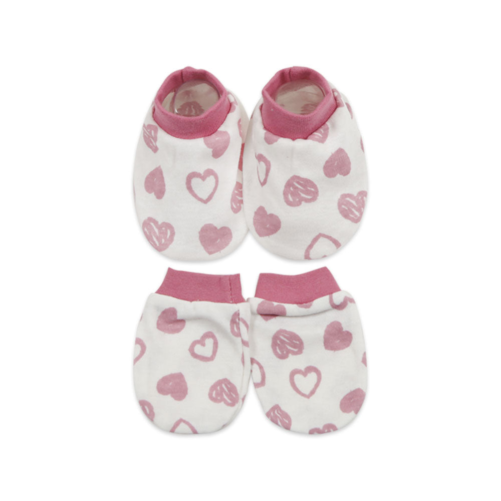 MITTENS & BOOTIES TEA ROSE HEARTS