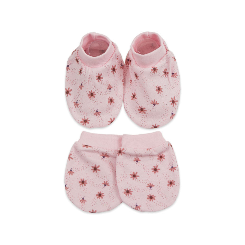 MITTENS & BOOTIES PINK FLORAL