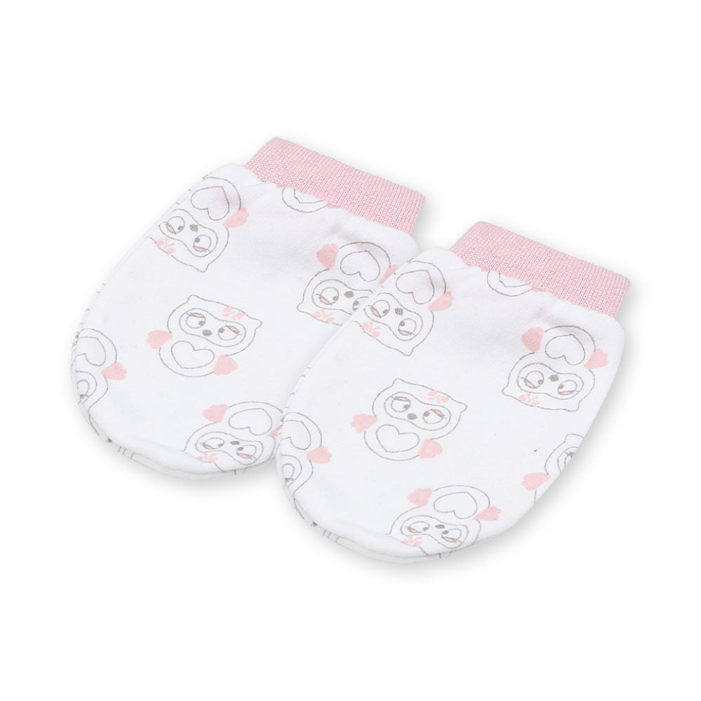 MITTENS & BOOTIES PINK OWL