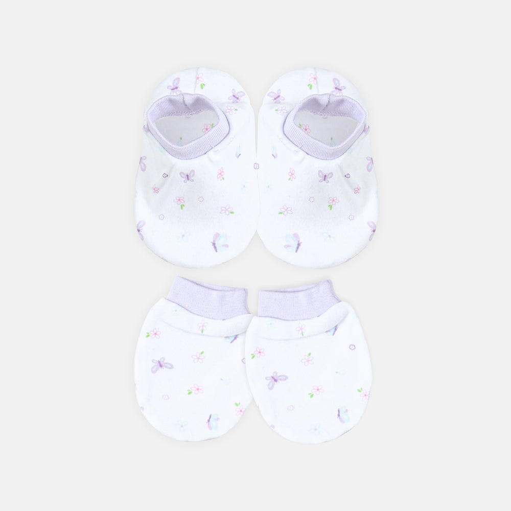 MITTENS & BOOTIES PURPLE BUTTERFLY