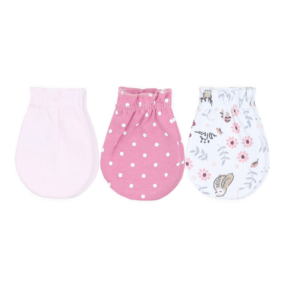 MITTENS PK-3 PINK FLORAL