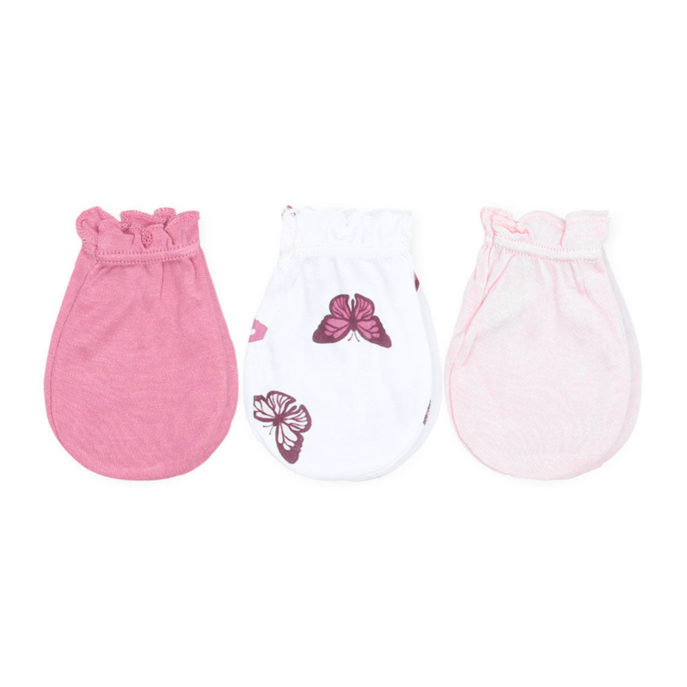 MITTENS PK-3 TEA PINK BUTTERFLY