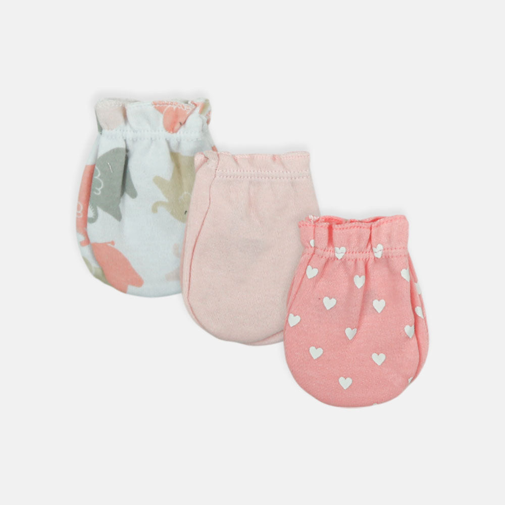 MITTENS PK-3 PINK & WHITE