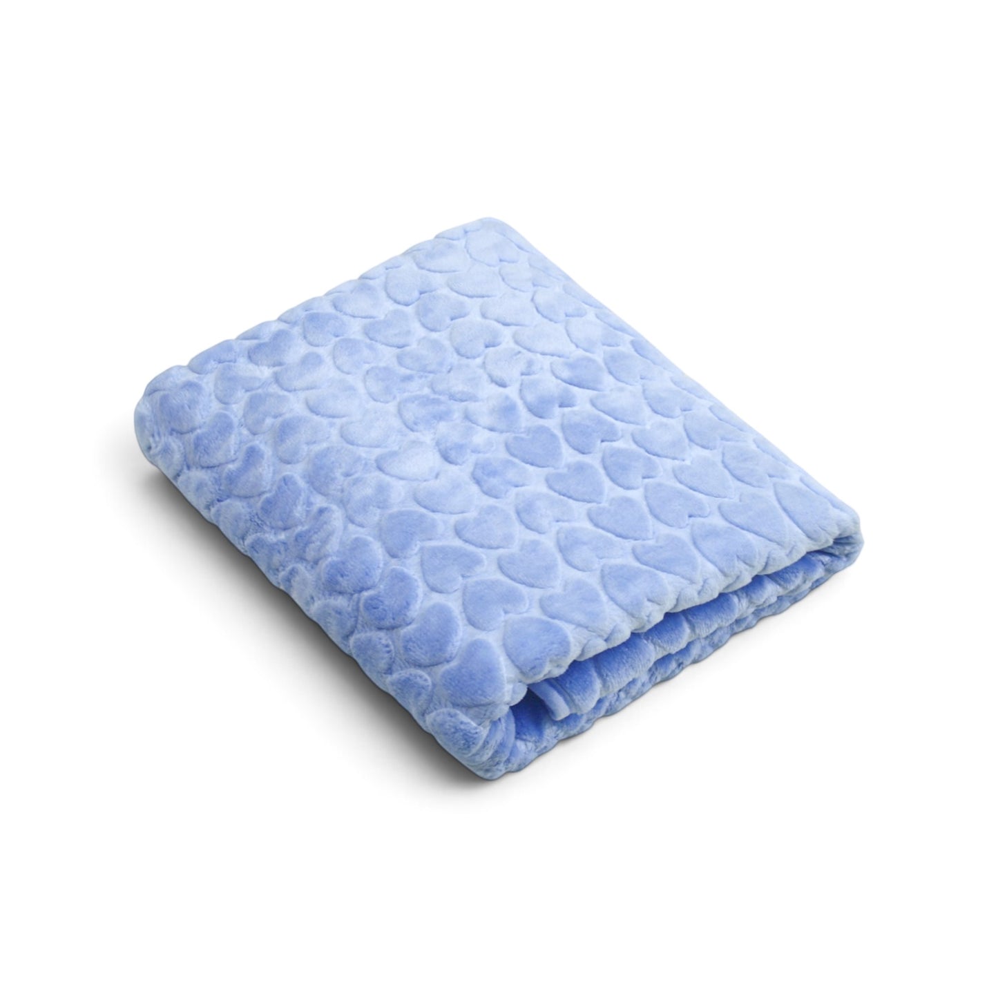 LIGHT BLUE HEART EMBOSSED BLANKET