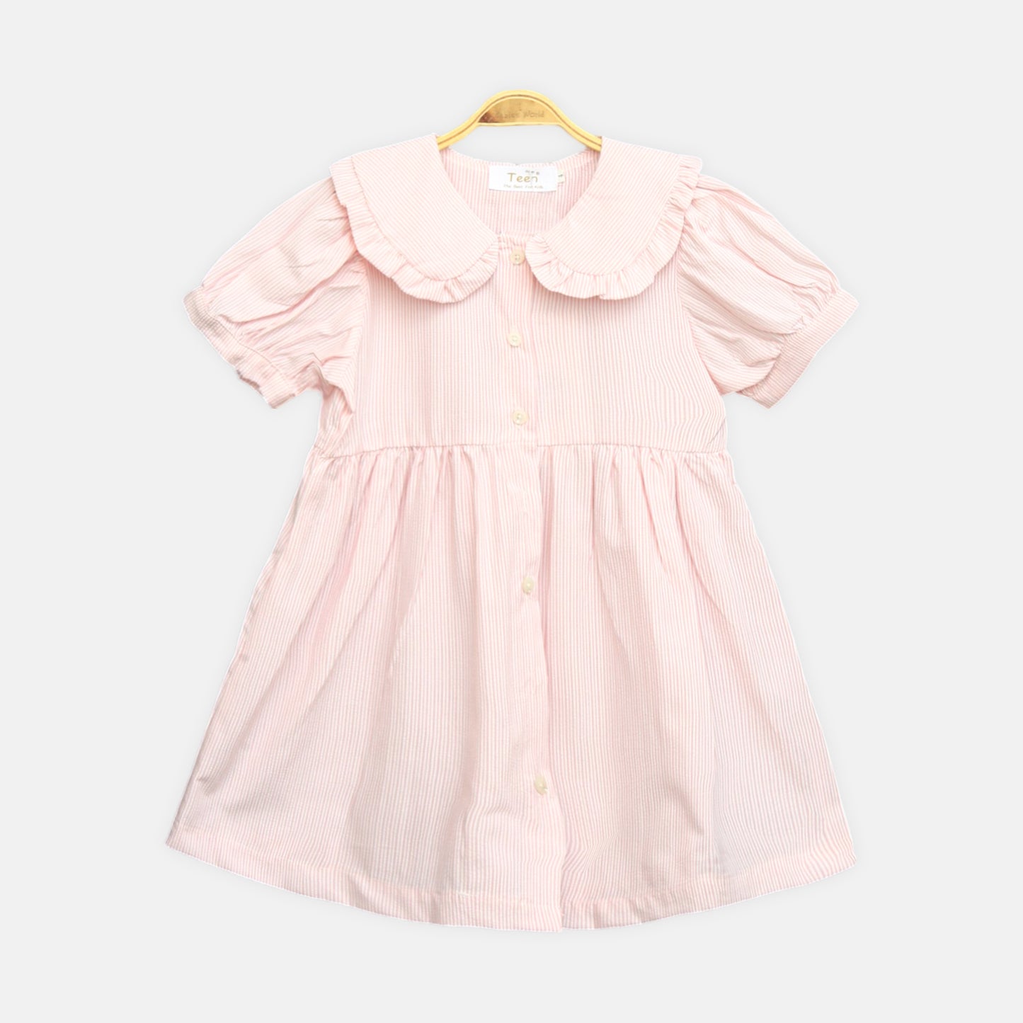 Pink Striped Shirt Frock