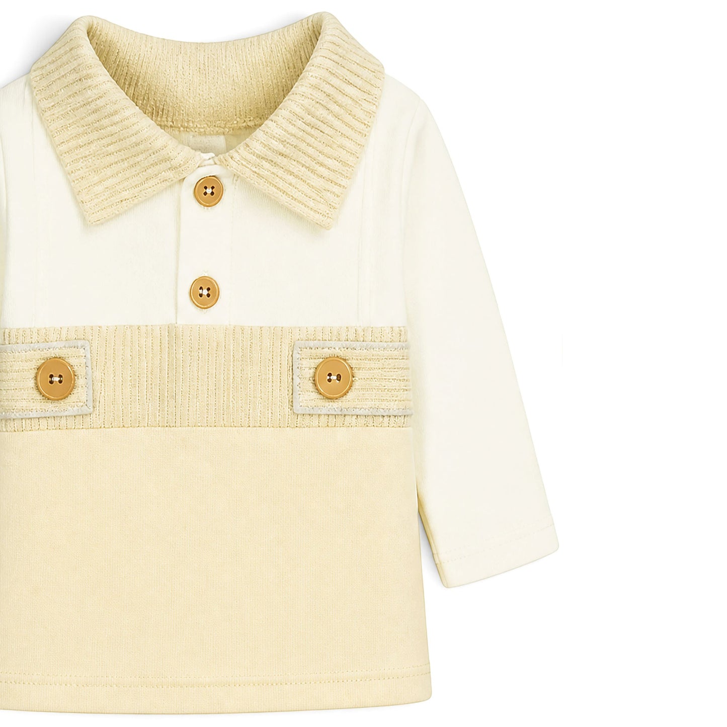 CREAM AND BEIGE COLLARED BABY BOY GIFT SET