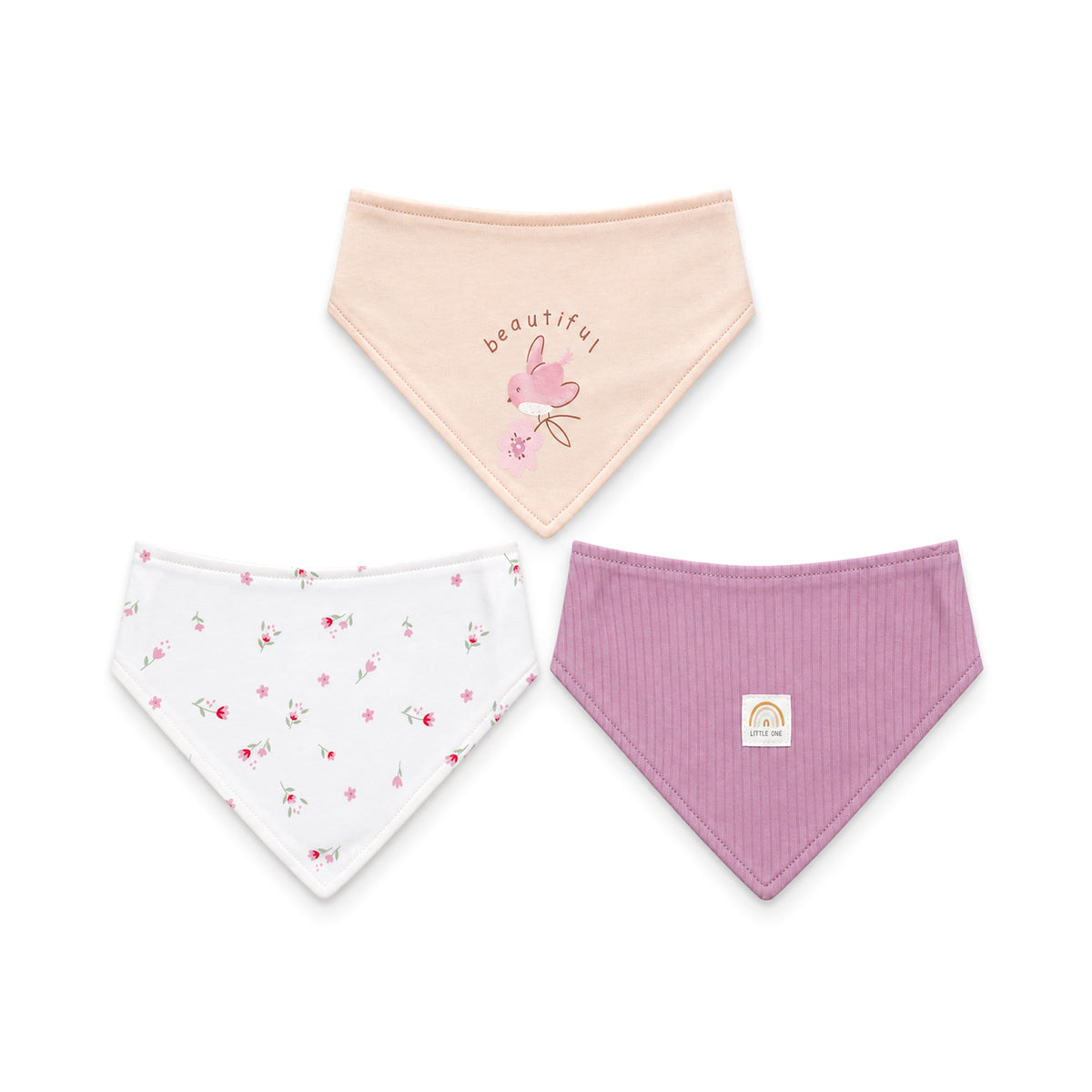 BIBS BANDANA PK-3 BLACK STRIPES FUNNY MUSTACHE