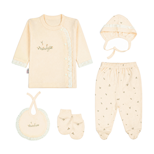PEACH FLORAL BABY GIRL GIFT SET