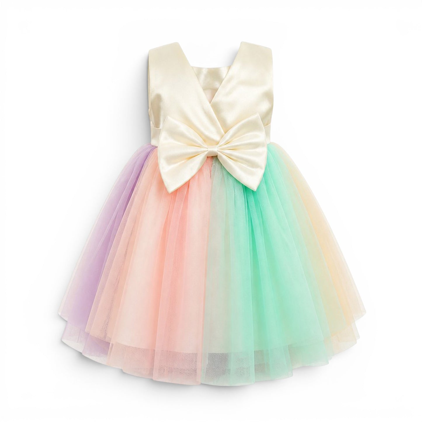 MULTICOLOR TULLE BABY GIRL FANCY FROCK GIFT SET