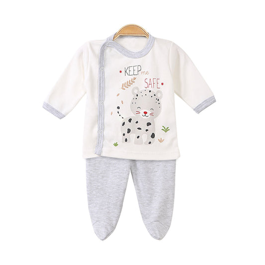 NEW BORN BOY SUIT GREY LITTLE TIGER
