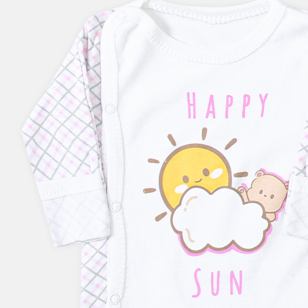 NEWBORN SUIT GIRLS HAPPY SUN WITH CAP