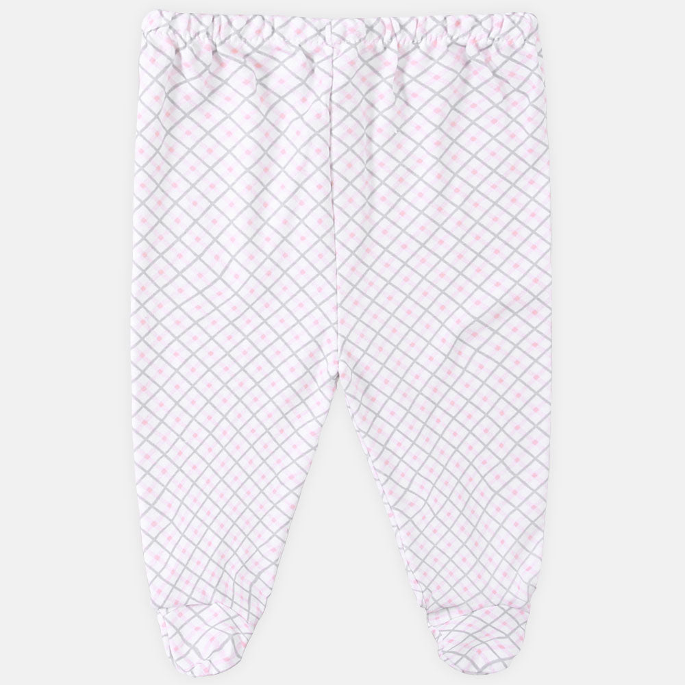 NEWBORN SUIT GIRLS PINK & WHITE TEDDY BEAR