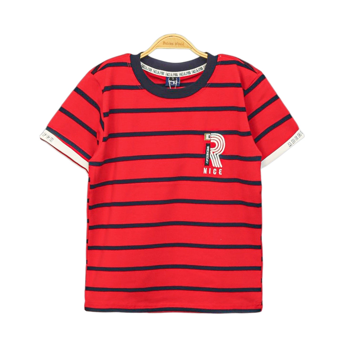 RED SPORTY STRIPED TEE