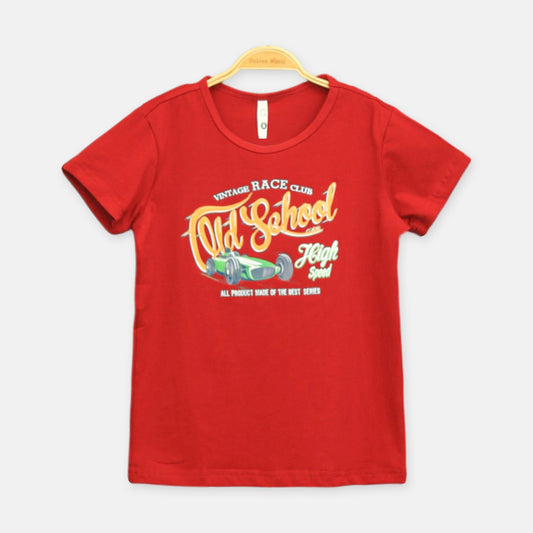 Red Vintage Race Club Tee