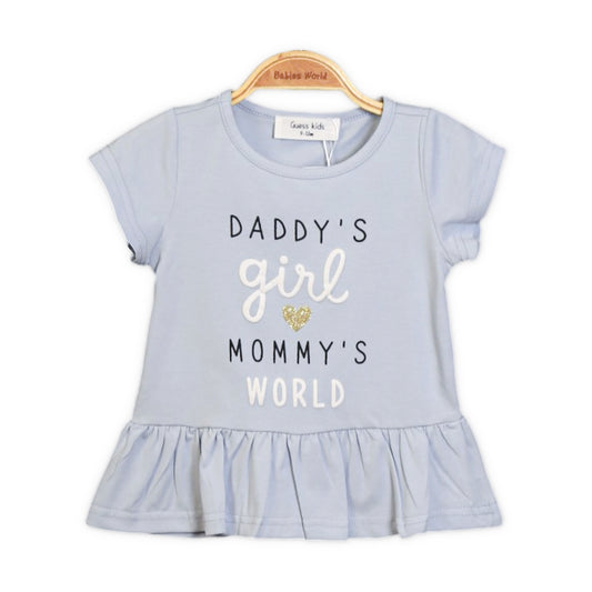 MOMMY’S WORLD BLUE PEPLUM T-SHIRT