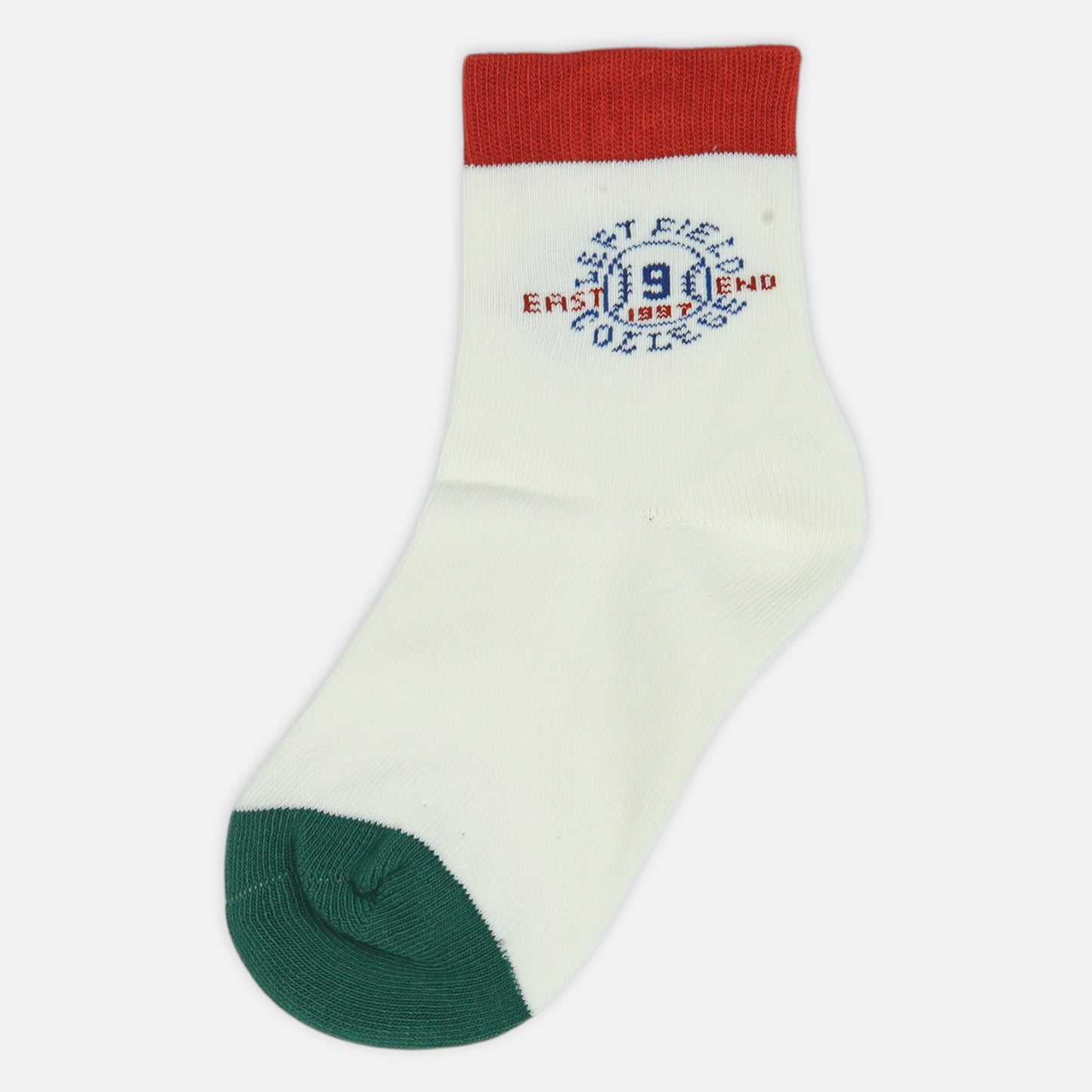 BOY SOCKS VARSITY BURGUNDY CREW