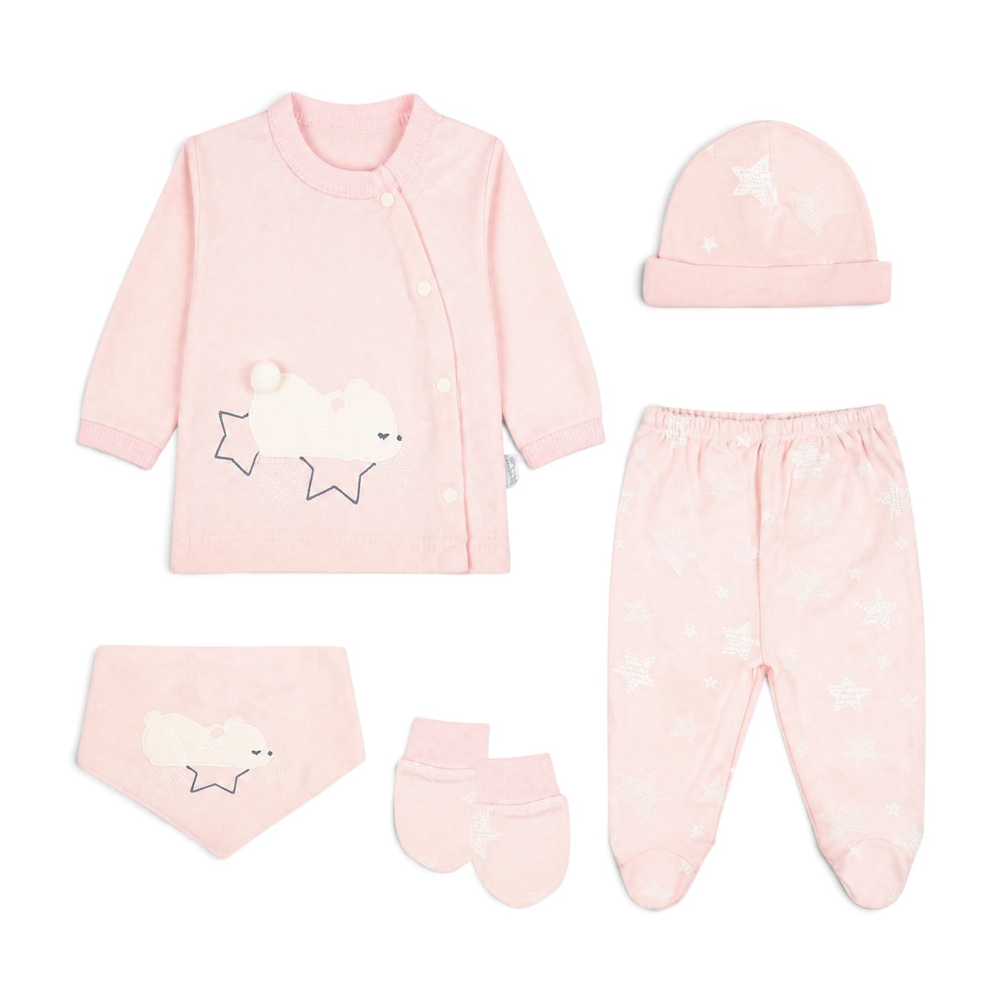PINK SLEEPING BEAR BABY GIRL GIFT SET