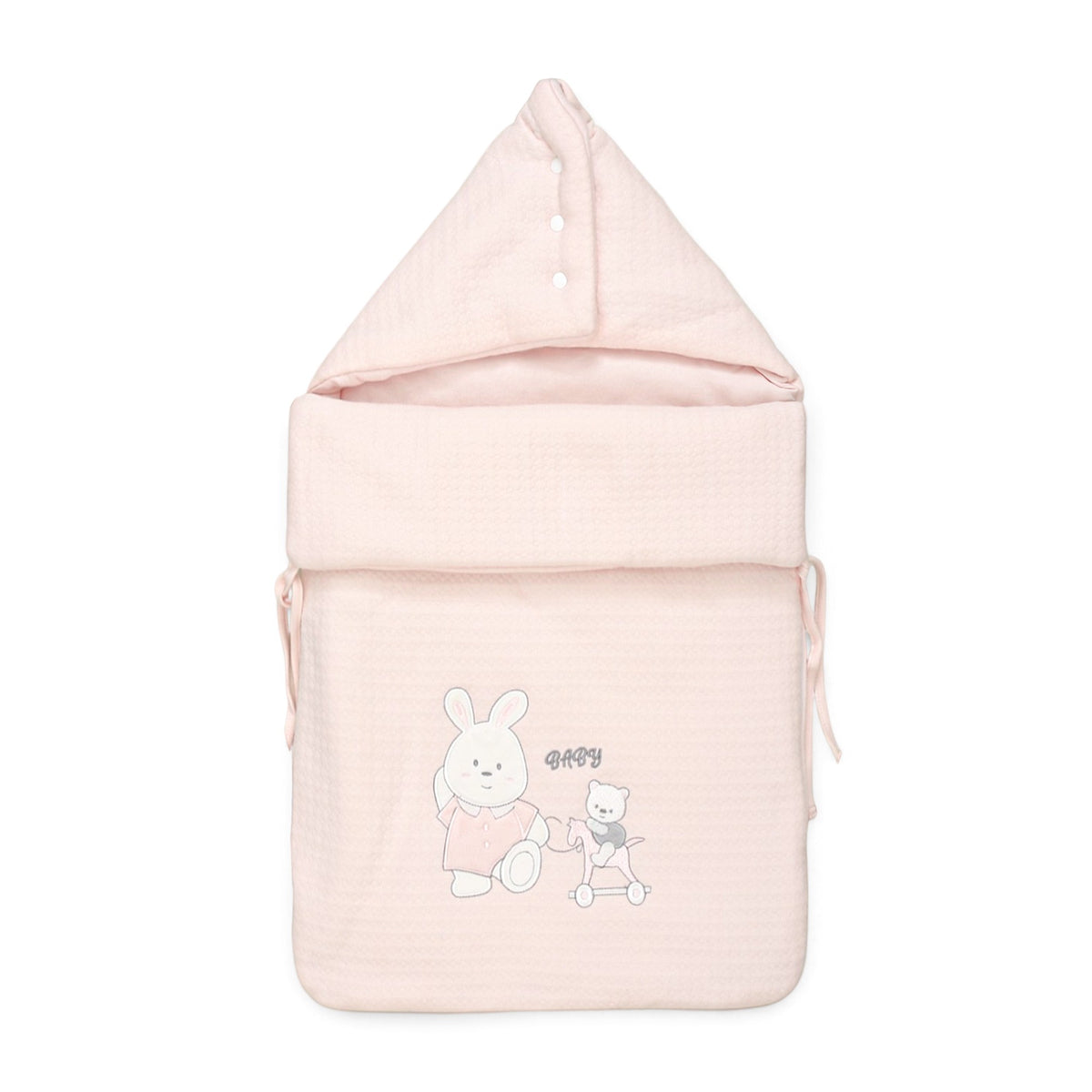 PINK BUNNY & BEAR PADDED CARRY NEST