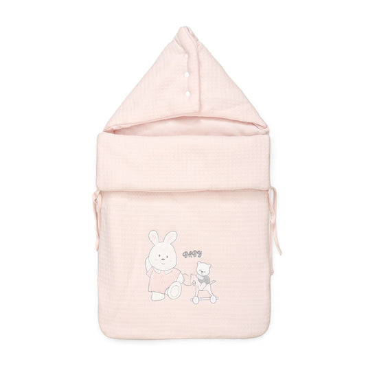 PINK BUNNY & BEAR PADDED CARRY NEST