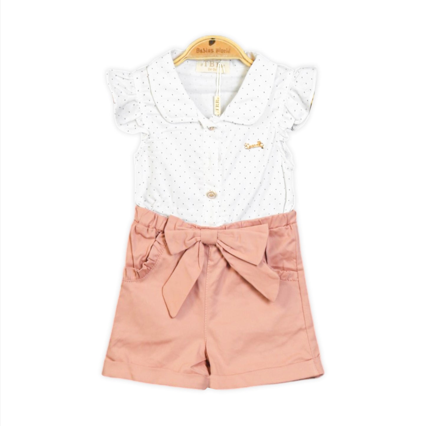 Peach Dot Romper