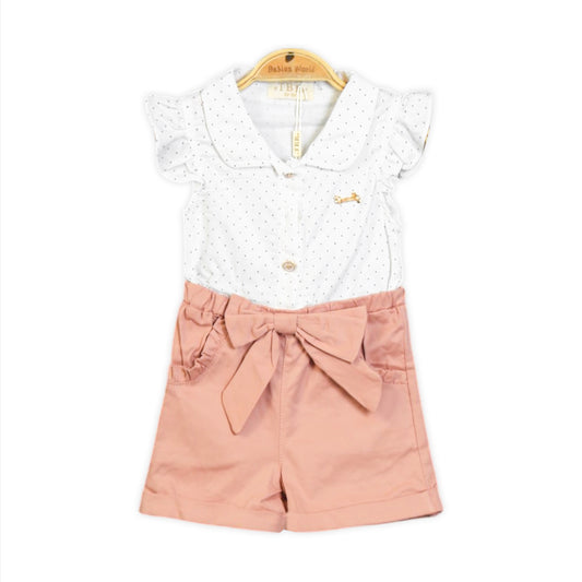 Peach Dot Romper