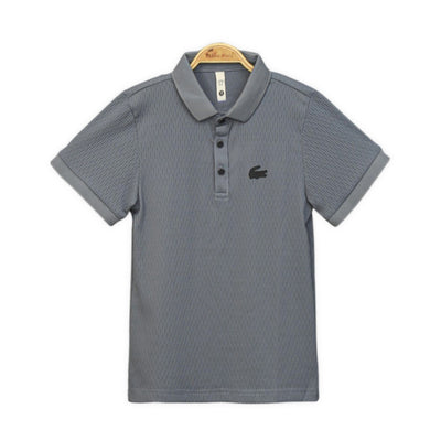 GREY TEXTURED POLO