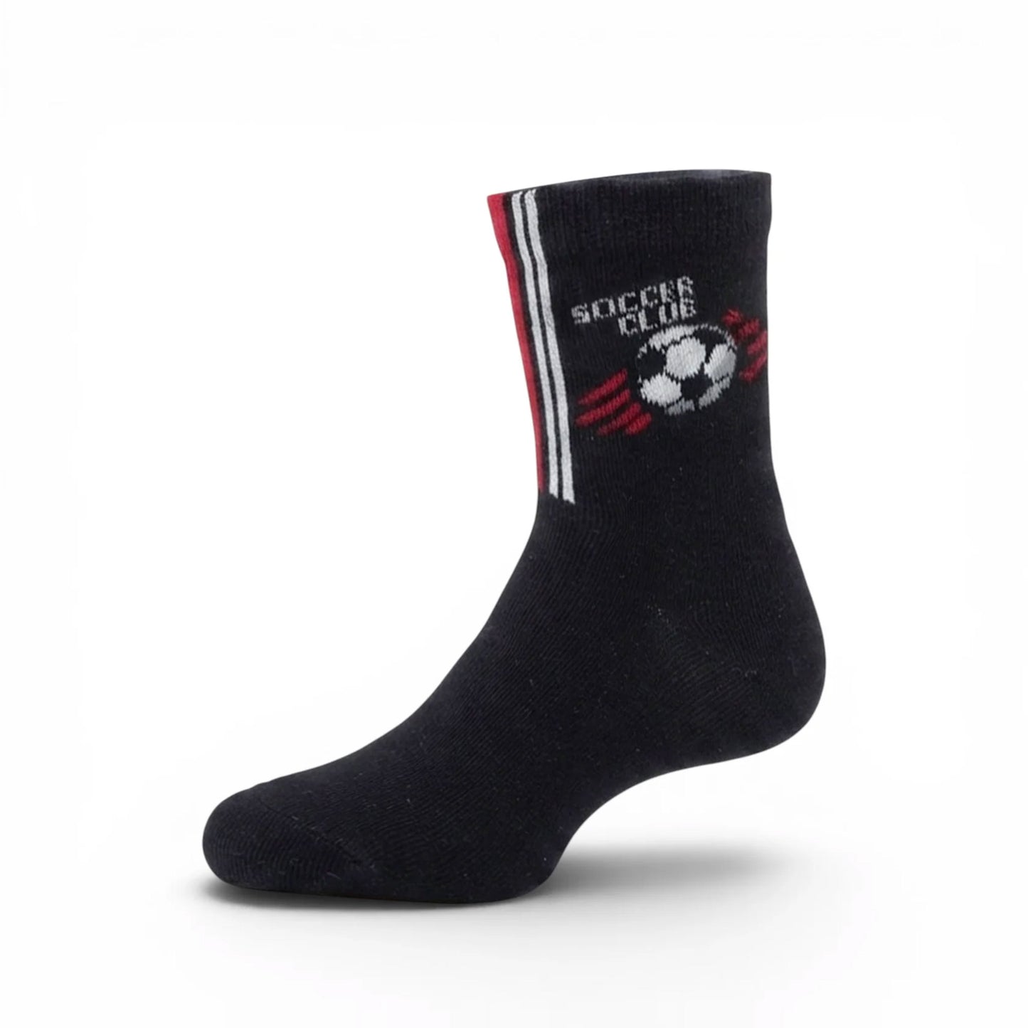 SOCCER THEMED BLACK ANKLE BOY SOCKS