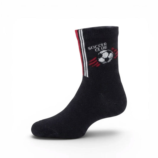 SOCCER THEMED BLACK ANKLE BOY SOCKS