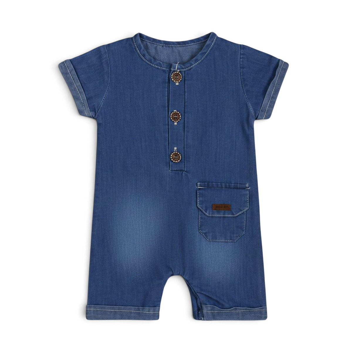 BLUE DENIM BABY BOY ROMPER