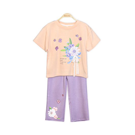 PEACH FLORAL UNIVERSE SUIT