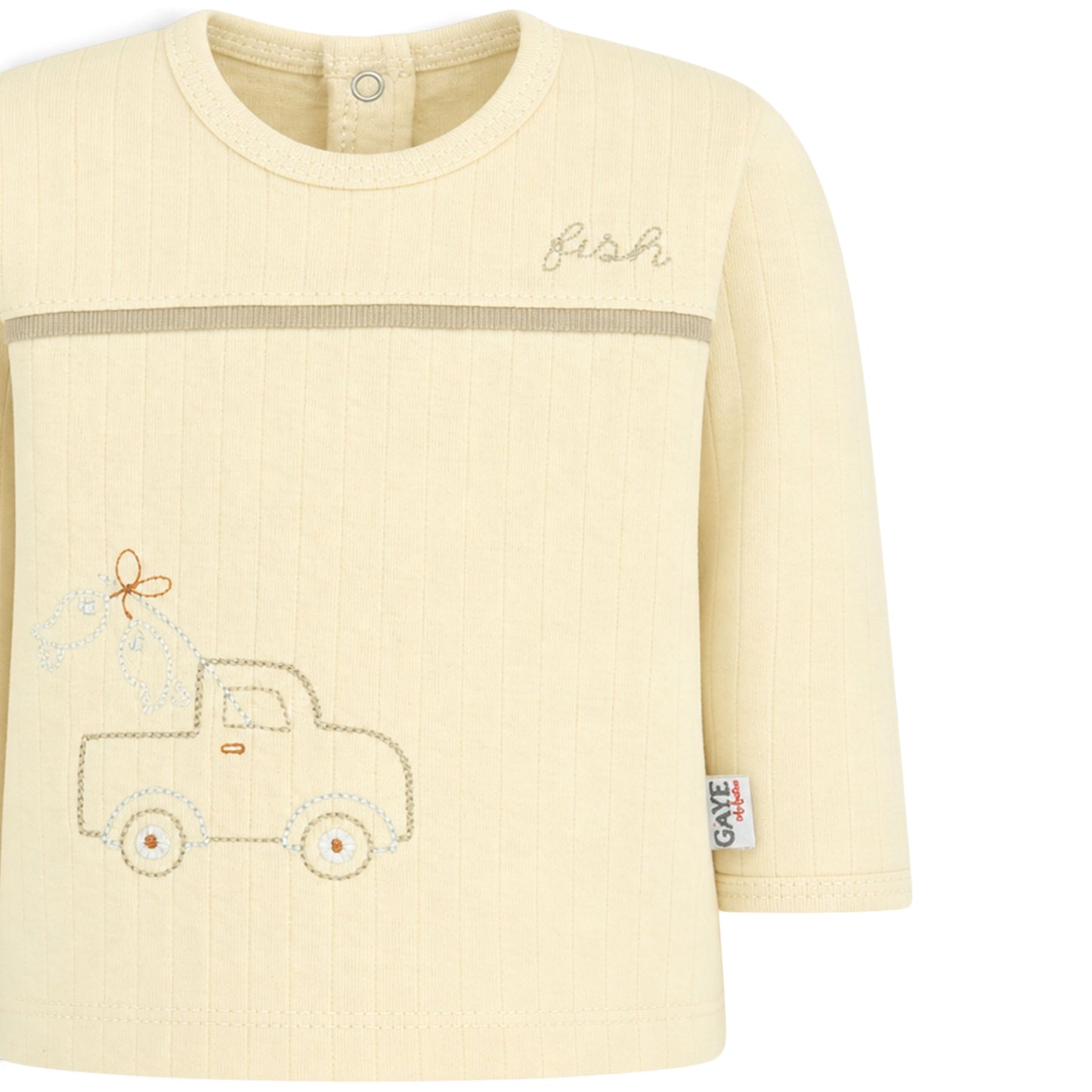 CREAM "FISH" TRUCK BABY BOY GIFT SET