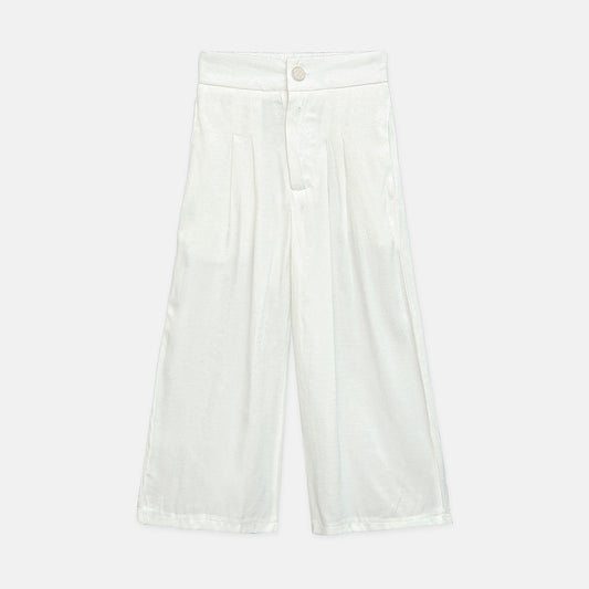 White Wide-Leg Trousers