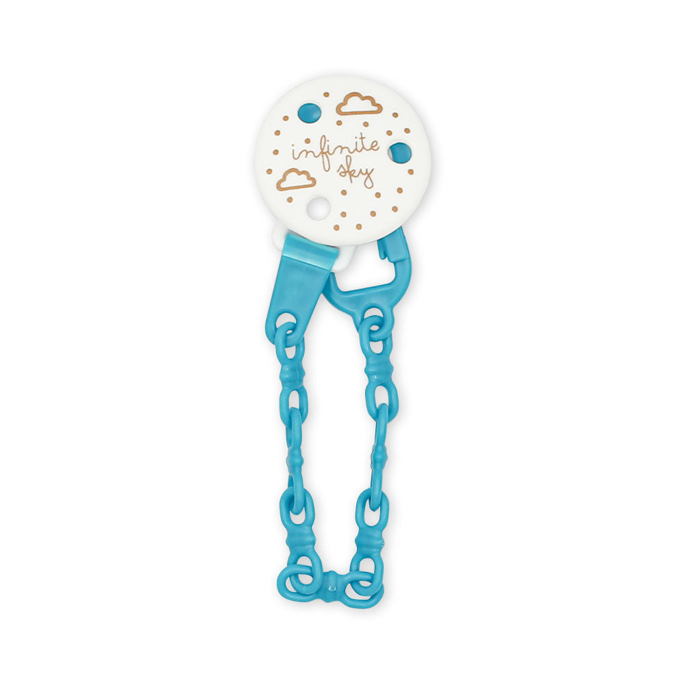 PACIFIER W/HOLDER BLUE SKY