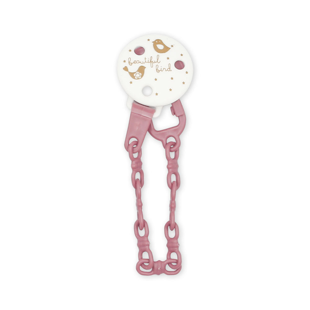 PACIFIER W/HOLDER PURPLE BIRDIE