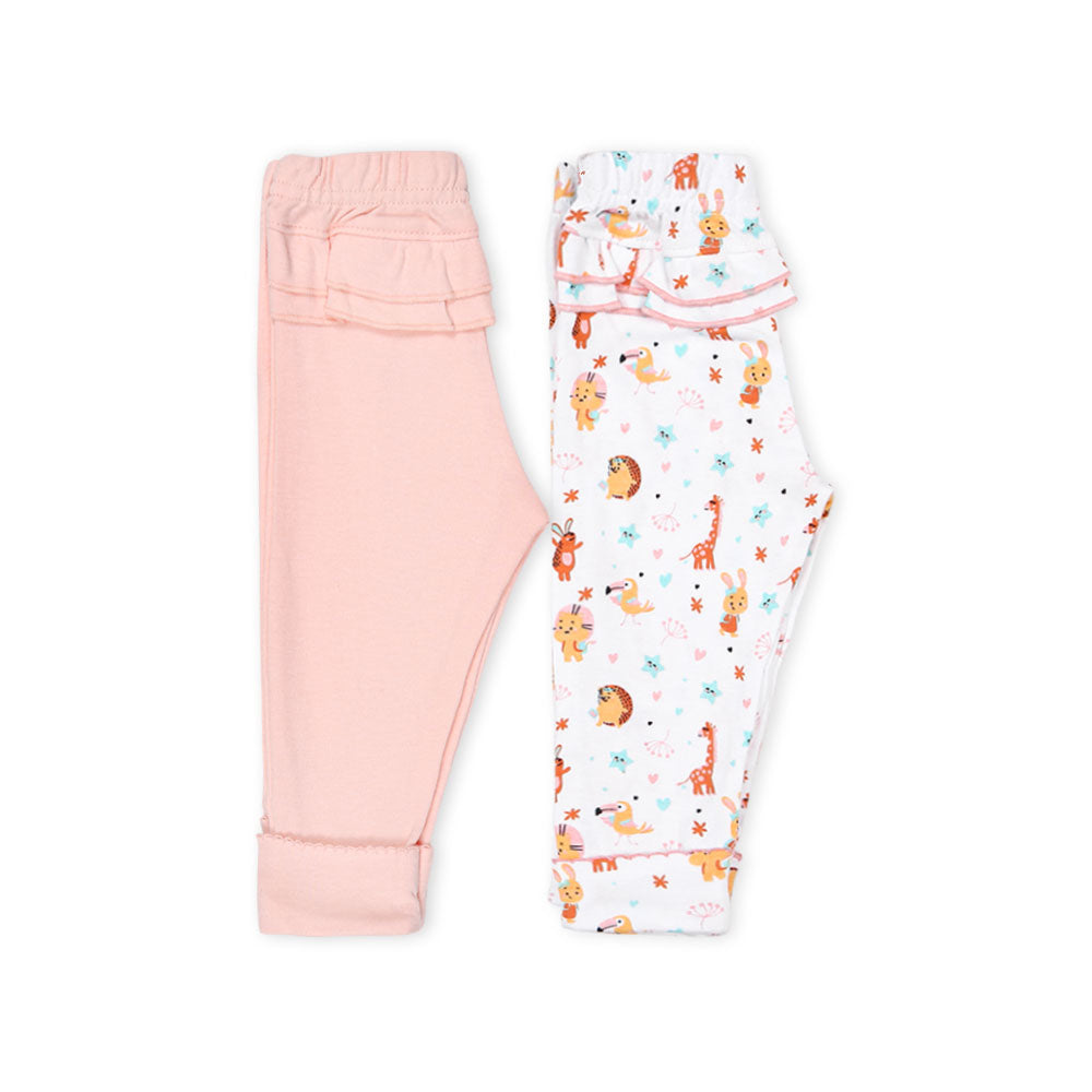 PAJAMA GIRLS PK-2 PEACH STARS & ANIMALS