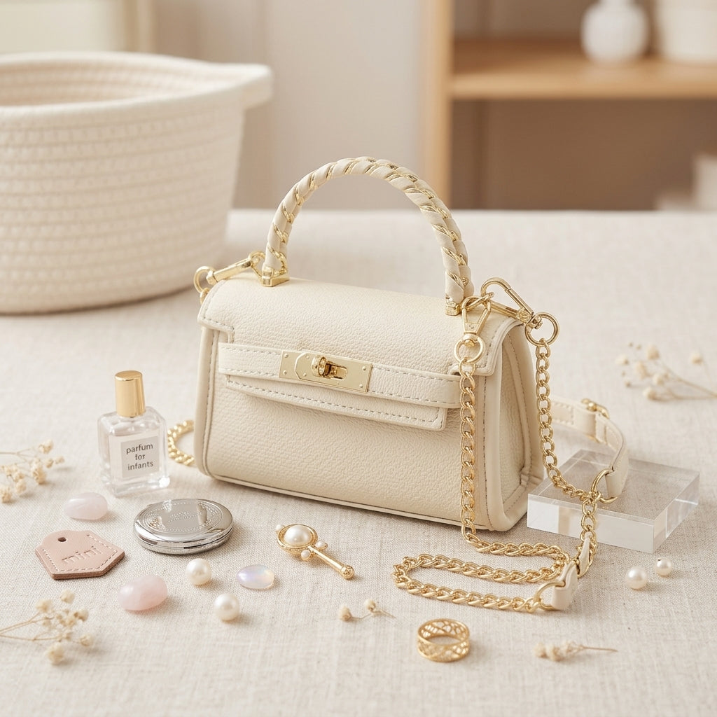 Sophisticated White Chain-Handle Mini Bag
