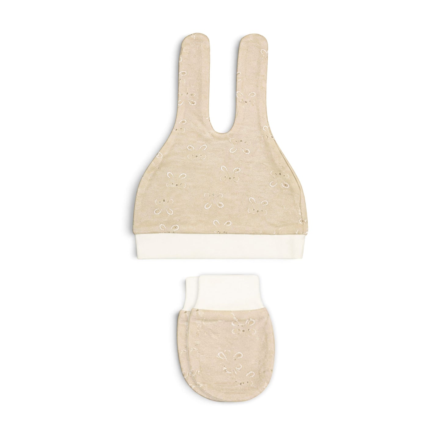 BEIGE "HELLO BUNNY" BABY BOY GIFT SET