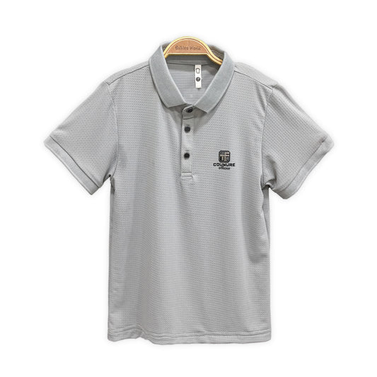 Grey Piqué Polo Shirt