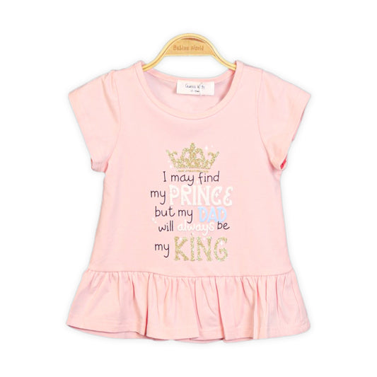 PINK ROYAL FAMILY PEPLUM T-SHIRT