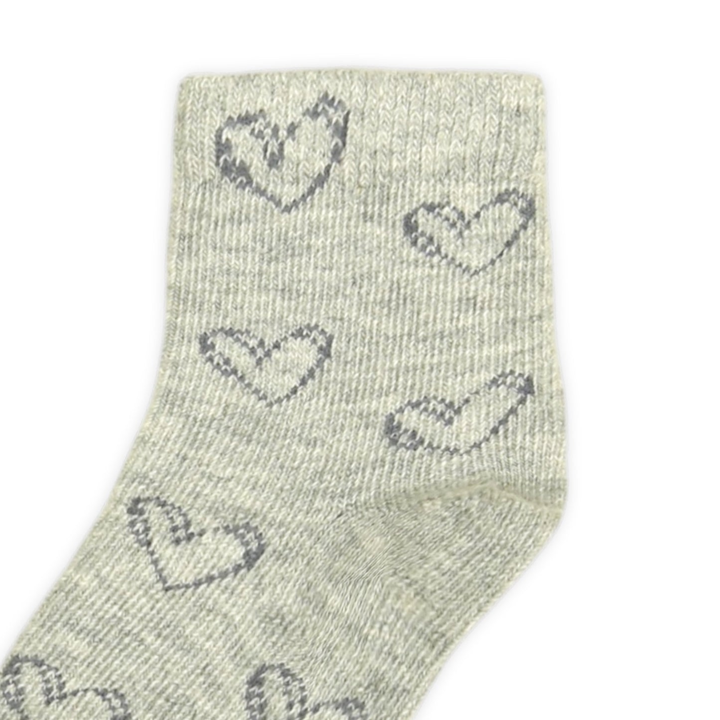 GREY MOTIF ANKLE GIRL SOCKS PK-2