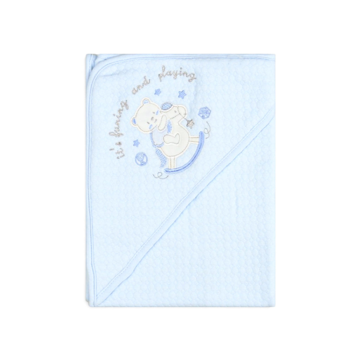 LIGHT BLUE HOODED ROCKING BEAR WRAPING SHEET