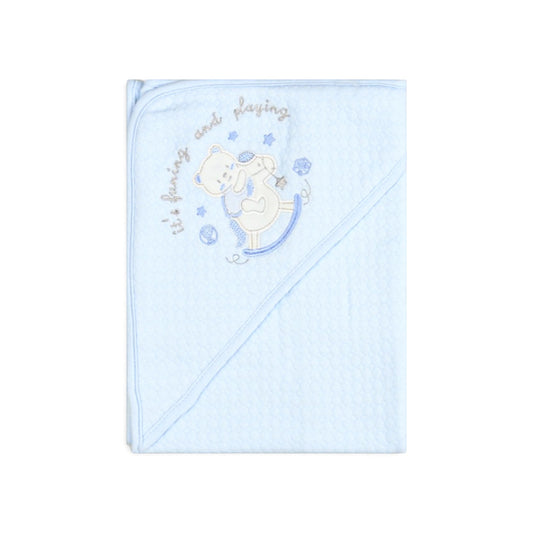 LIGHT BLUE HOODED ROCKING BEAR WRAPING SHEET