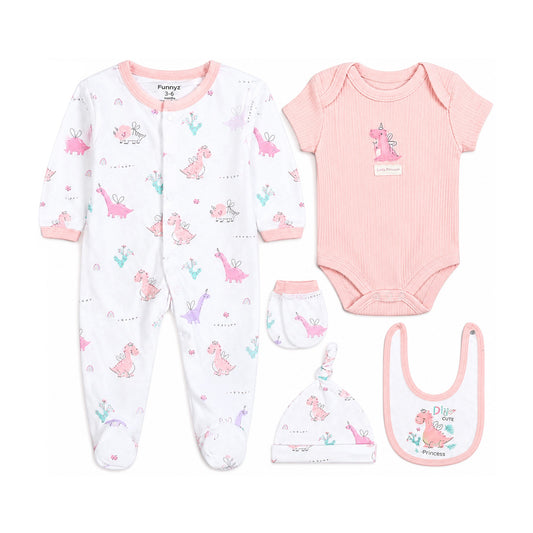 FUNNYZ DINO PRINCESS LAYETTE SET GIRLS