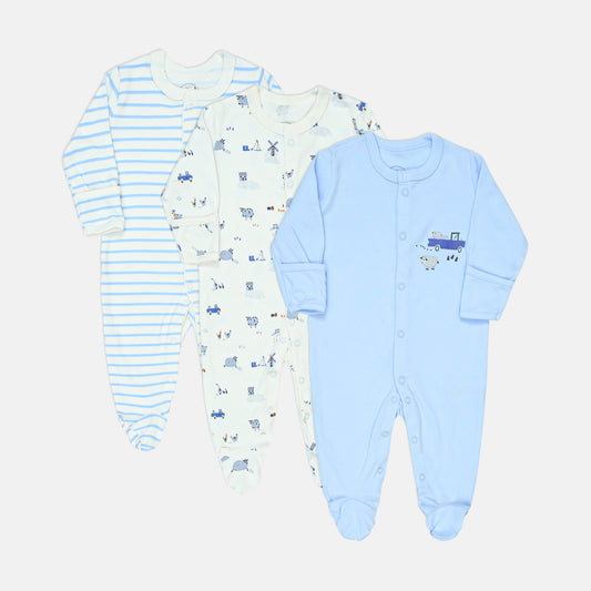 Happy Moo Sleepsuits Pk-3
