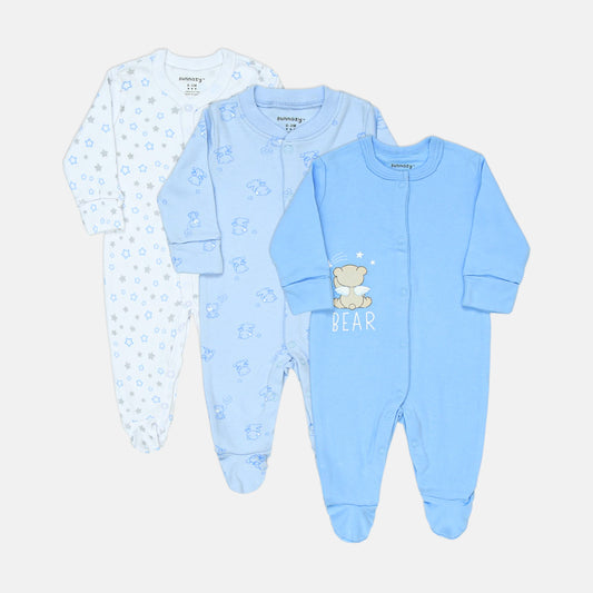 Bear & Bloom Sleepsuits Pk-3