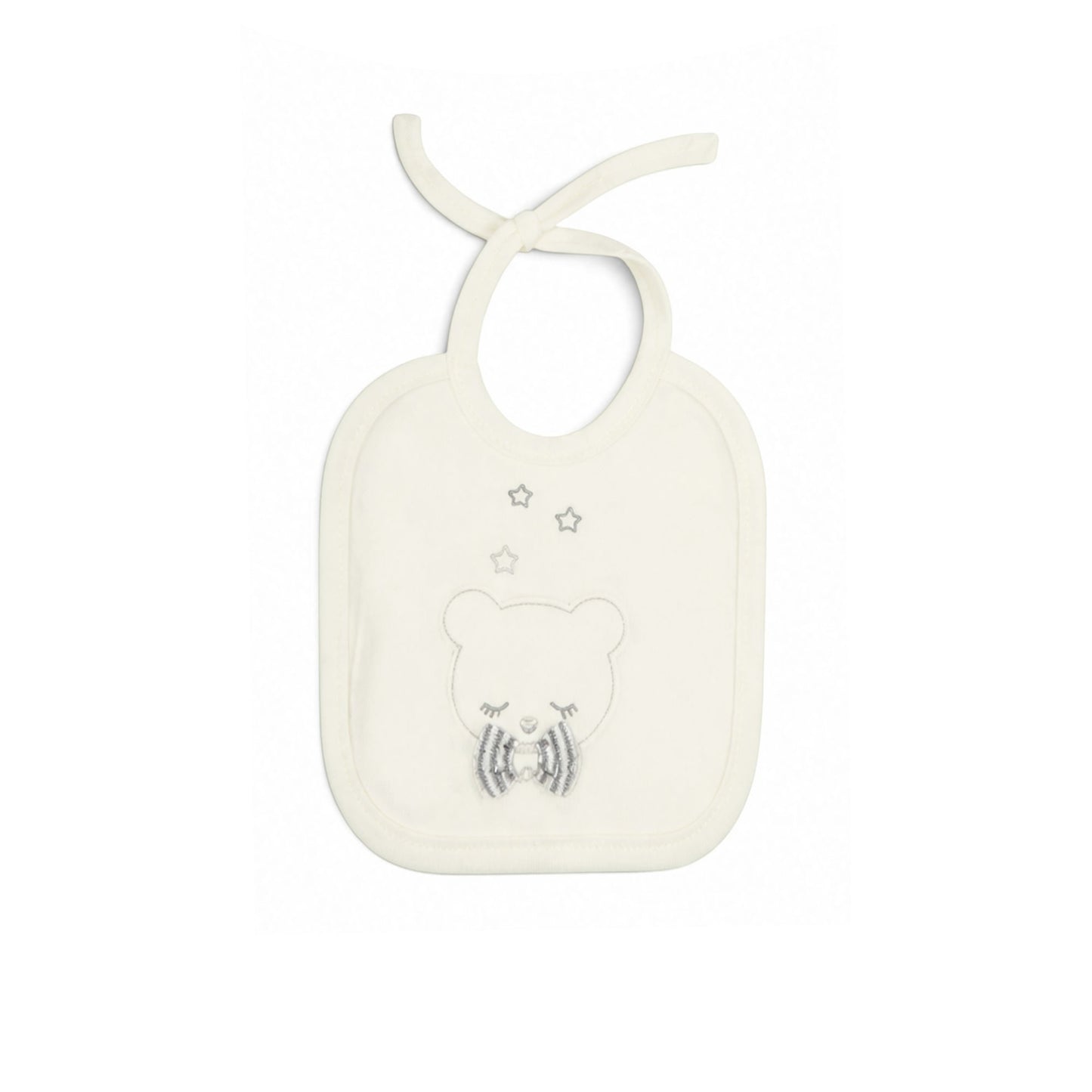 GREY STRIPE AND CREAM TEDDY BEAR BABY BOY GIFT SET